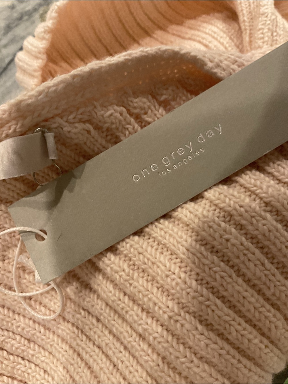 One Grey Day (Revolve) One-Shoulder Ribbed Knit Top - Cream - Picture 8 of 10